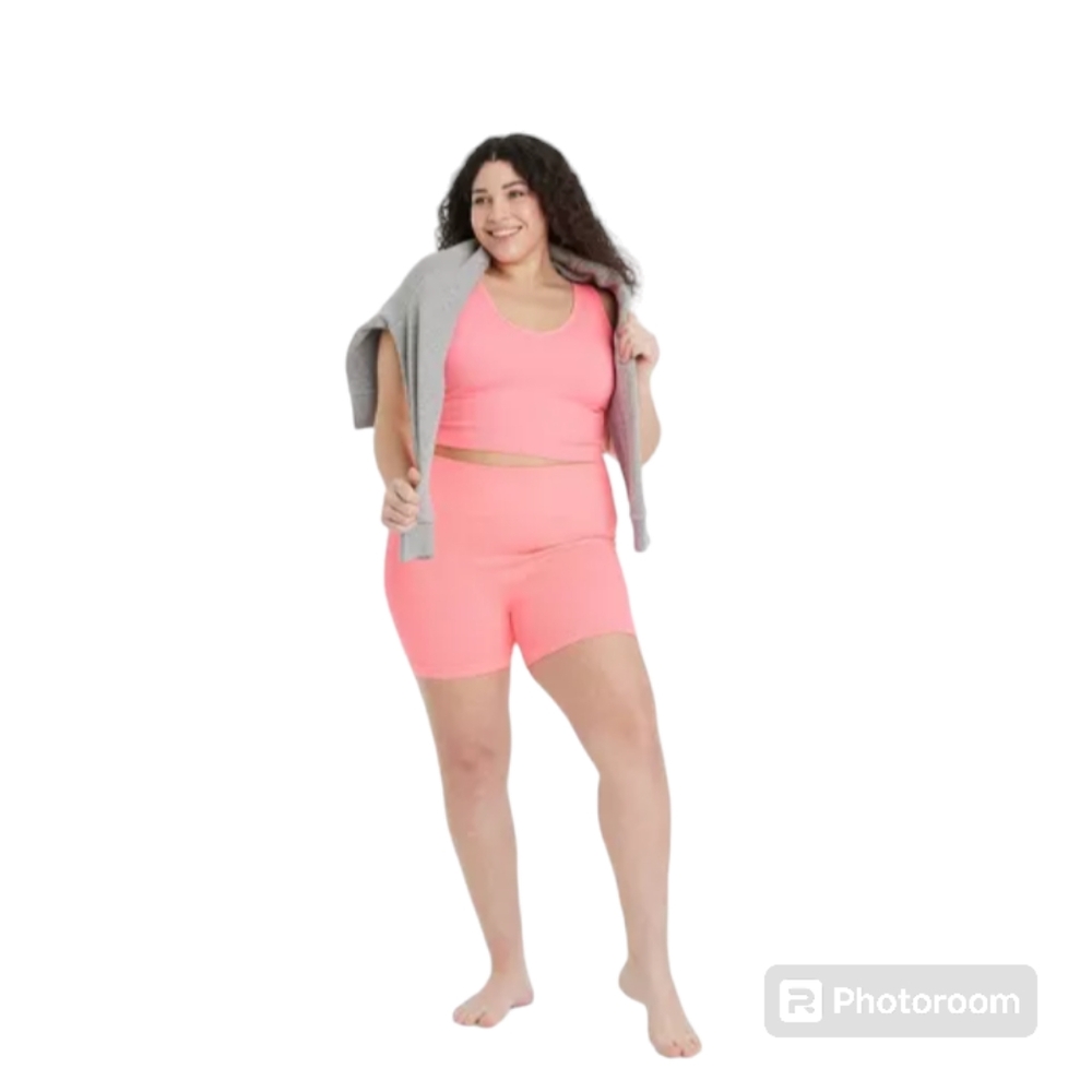 all in motion women's size 2X pull on coral/pink Activewear shorts